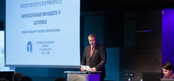 Djan Zidan, speaker of the National Assembly of Slovenia and leader of Slovenian Social Democratic Party, delivers his jkeynote speech at the Ljubljana International Policy Conference